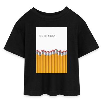 One in a Million Minimalist Statement - Teen Cropped Jersey T-Shirt - Schwarz - Vorne - AI Model Teenager Female light (150cm)