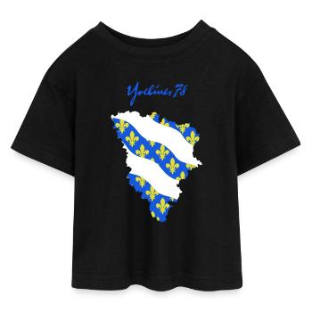 Yvelines 78 - Teen Cropped Jersey T-Shirt - Schwarz - Vorne - AI Model Teenager Female light (150cm)