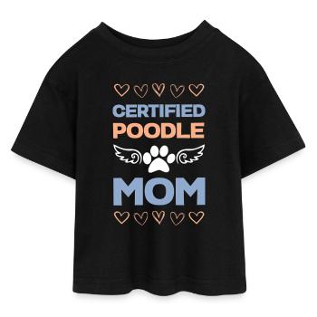 Zertifizierte Pudel-Mama - Teen Cropped Jersey T-Shirt - Schwarz - Vorne - AI Model Teenager Female light (150cm)