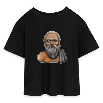 Sokrates Griechischer Philosoph - Teen Cropped Jersey T-Shirt - Schwarz - Vorne - AI Model Teenager Female light (150cm)