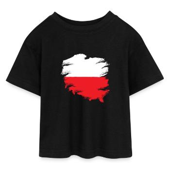 Drapeau polonais - T-shirt Crop Top en jersey Ado - noir - Devant - AI Model Teenager Female light (150cm)