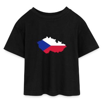 Tschechien - Teen Cropped Jersey T-Shirt - Schwarz - Vorne - AI Model Teenager Female light (150cm)