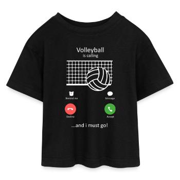Volleyball ruft den lustigen Spieler und Fan-Coach Gift - Teen Cropped Jersey T-Shirt - Schwarz - Vorne - AI Model Teenager Female light (150cm)
