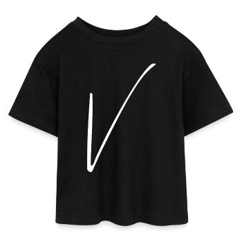 V - Teen Cropped Jersey T-Shirt - black - Front - AI Model Teenager Female light (150cm)