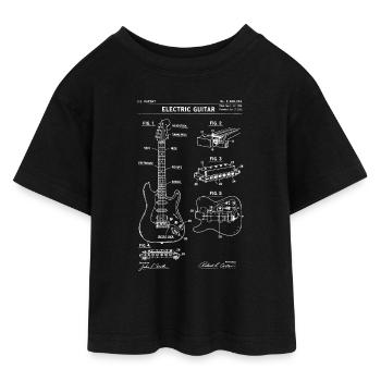 Patent für E-Gitarren-Blueprint. - Teen Cropped Jersey T-Shirt - Schwarz - Vorne - AI Model Teenager Female light (150cm)