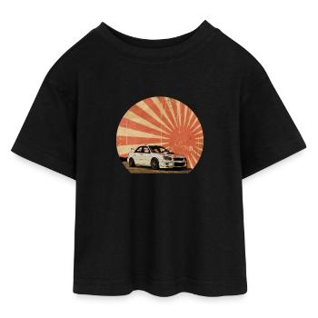 Blobeye Sun - T-shirt Crop Top en jersey Ado - noir - Devant - AI Model Teenager Female light (150cm)