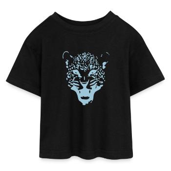 Léopard - T-shirt Crop Top en jersey Ado - noir - Devant - AI Model Teenager Female light (150cm)
