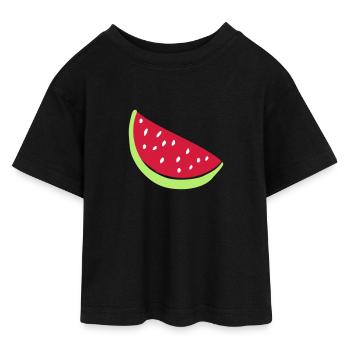melon - T-shirt Crop Top en jersey Ado - noir - Devant - AI Model Teenager Female light (150cm)