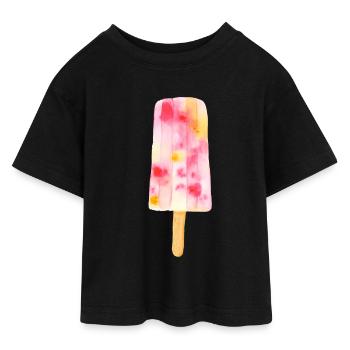 Glace à l'eau - T-shirt Crop Top en jersey Ado - noir - Devant - AI Model Teenager Female light (150cm)