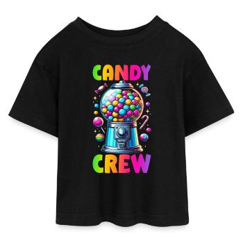 Candy Crew Decoration Candy Lover Sweet Tooth - Teen Cropped Jersey T-Shirt - black - Front - AI Model Teenager Female light (150cm)