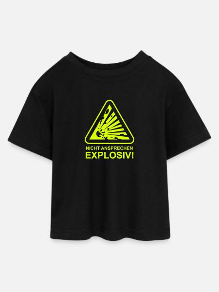 Nicht ansprechen Explosiv! - Teen Cropped Jersey T-Shirt - Schwarz