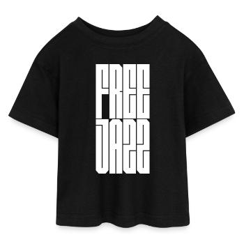 Art géométrique en grille de jazz libre - T-shirt Crop Top en jersey Ado - noir - Devant - AI Model Teenager Female light (150cm)