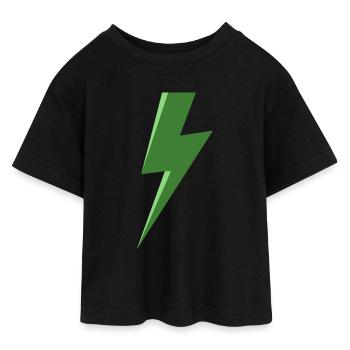 Eclair vert - T-shirt Crop Top en jersey Ado - noir - Devant - AI Model Teenager Female light (150cm)