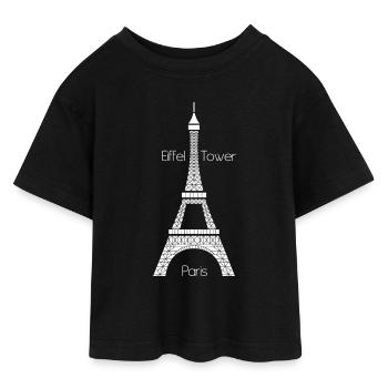 Eiffel Tower (dark) - T-shirt Crop Top en jersey Ado - noir - Devant - AI Model Teenager Female light (150cm)