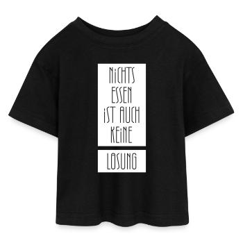 Nichts essen ist auch keine Lösung - Teen Cropped Jersey T-Shirt - Schwarz - Vorne - AI Model Teenager Female light (150cm)