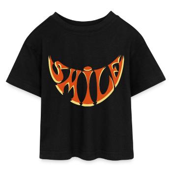 Einfach lächeln - Teen Cropped Jersey T-Shirt - Schwarz - Vorne - AI Model Teenager Female light (150cm)