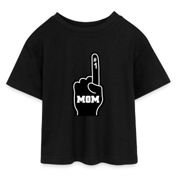 Mutter - Teen Cropped Jersey T-Shirt - Schwarz - Vorne - AI Model Teenager Female light (150cm)
