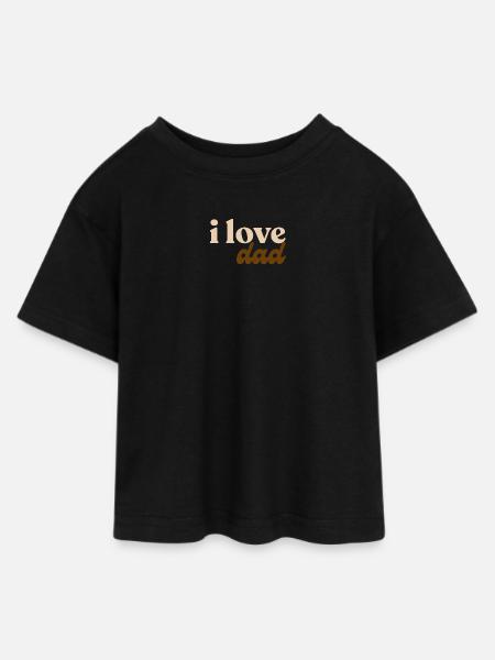 J’aime papa - T-shirt Crop Top en jersey Ado - noir