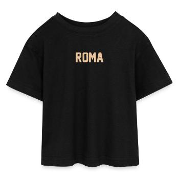Roma - Teen Cropped Jersey T-Shirt - black - Front - AI Model Teenager Female light (150cm)