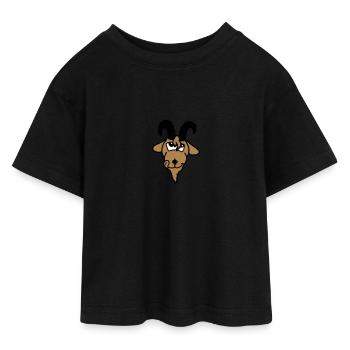 Tierkopp: Lecker-Schmecker-Schmackofatz - T-shirt Crop Top en jersey Ado - noir - Devant - AI Model Teenager Female light (150cm)