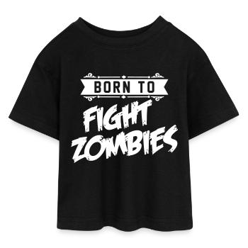 Born to fight Zombies - Halloween - baby Kostüm - Teen Cropped Jersey T-Shirt - Schwarz - Vorne - AI Model Teenager Female light (150cm)