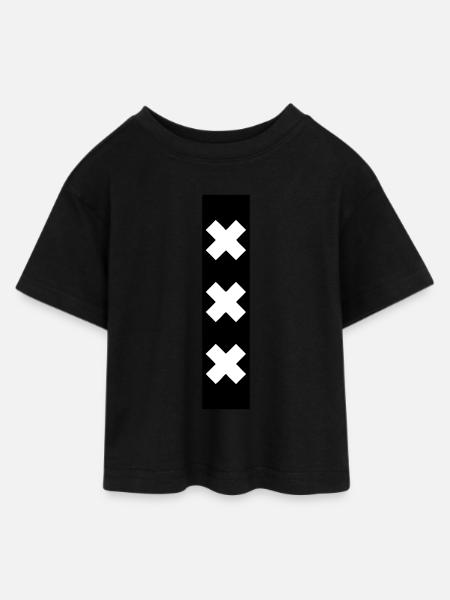 amsterdam - Teen Cropped Jersey T-Shirt - black