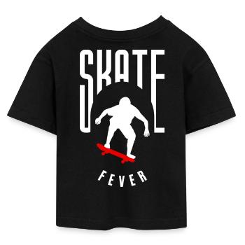 Skateboard und Skater Design. Im Collen design - Teen Cropped Jersey T-Shirt - Schwarz - Hinten - AI Model Teenager Female light (150cm)
