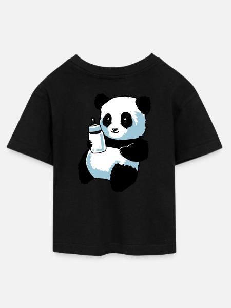 Panda Partnershirt - Baby - Teen Cropped Jersey T-Shirt - black