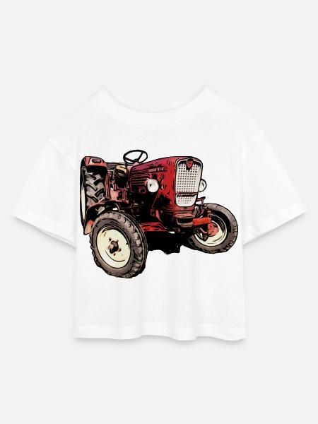 Güldner G40 Traktor - Kinder Cropped Jersey T-Shirt - Weiß