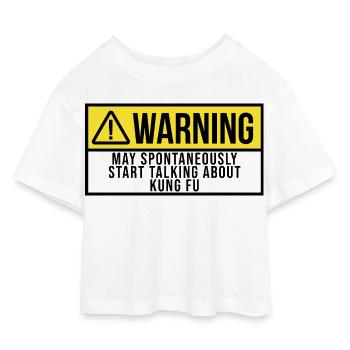 Kung-Fu - Kinder Cropped Jersey T-Shirt - Weiß - Vorne