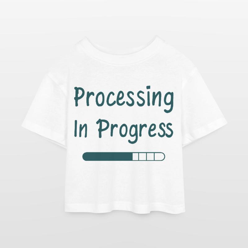 Processing In Progress Loading Bar Statement Kids’ Cropped Jersey T-Shirt