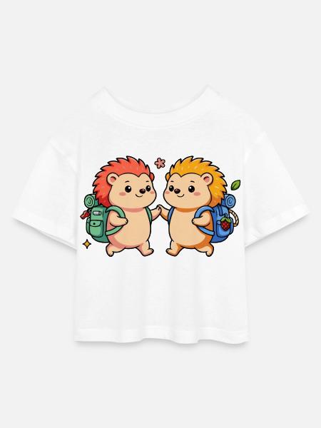 petits hérissons - T-shirt Crop Top en jersey Enfant - blanc