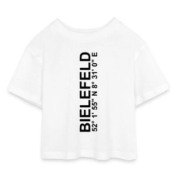 BIELEFELD Koordinaten Schüco Arena DSC - Kinder Cropped Jersey T-Shirt - Weiß - Vorne