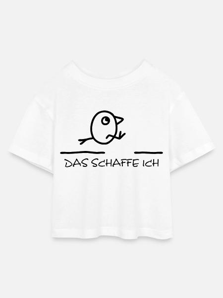 Weitsprung - Das schaffe ich - Kinder Cropped Jersey T-Shirt - Weiß