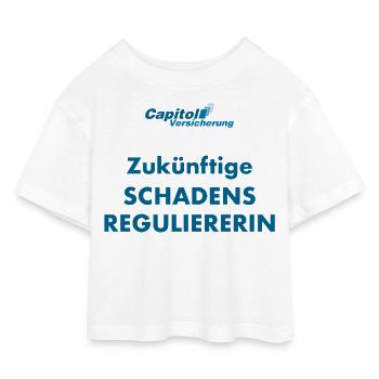 Stromberg Zukünftiger Schadensreguliererin - Kinder Cropped Jersey T-Shirt - Weiß - Vorne