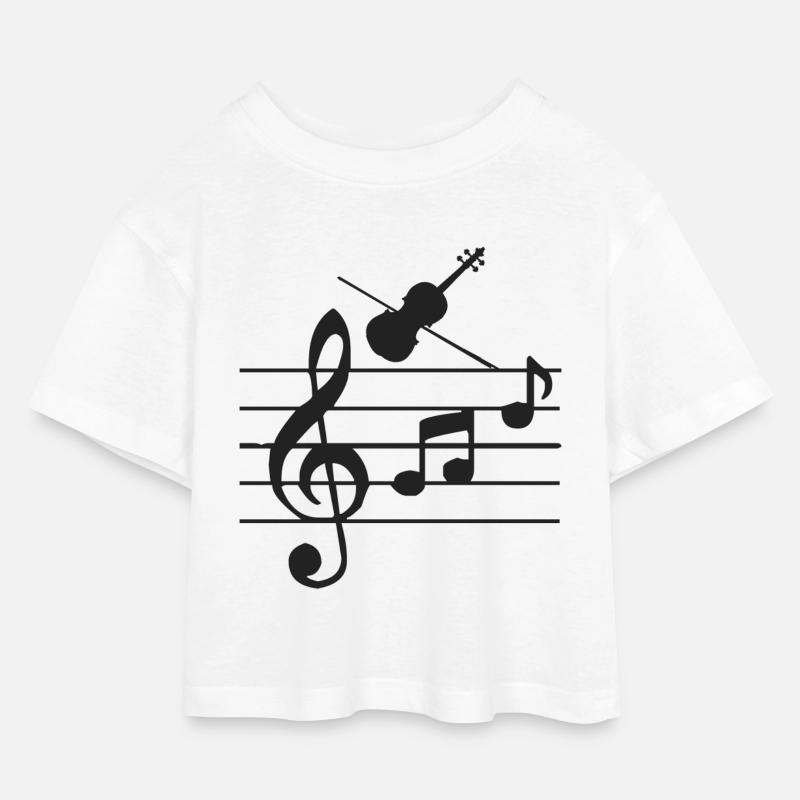 Strings - Kids’ Cropped Jersey T-Shirt - white