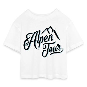 alpen tour - Kinder Cropped Jersey T-Shirt - Weiß - Vorne