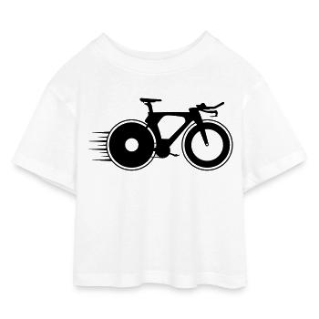 radsport - Kinder Cropped Jersey T-Shirt - Weiß - Vorne