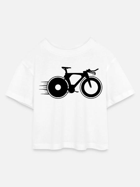 radsport - Kinder Cropped Jersey T-Shirt - Weiß