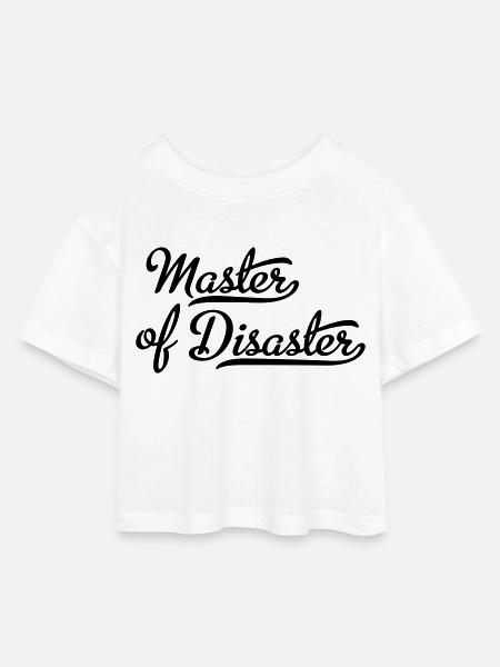 Master of Disaster - Kinder Cropped Jersey T-Shirt - Weiß