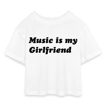 musique - T-shirt Crop Top en jersey Enfant - blanc - Devant