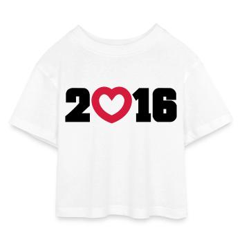 2016 - Kinder Cropped Jersey T-Shirt - Weiß - Vorne