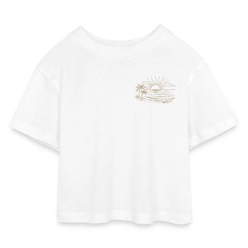 Sunset - Kids’ Cropped Jersey T-Shirt - white - Front