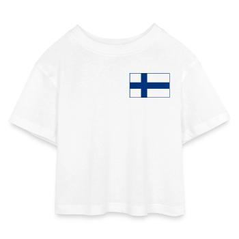 Drapeau de la Finlande - T-shirt Crop Top en jersey Enfant - blanc - Devant