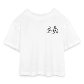 Fahrrad Linie - Kinder Cropped Jersey T-Shirt - Weiß - Vorne