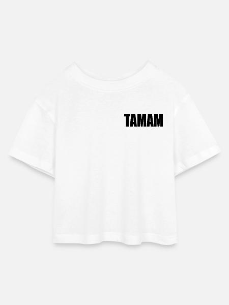 TAMAM TÜRKISCH ZUSTIMMUNG - Kinder Cropped Jersey T-Shirt - Weiß