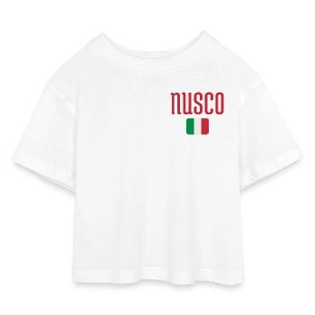Nusco Italienische Flagge - Kinder Cropped Jersey T-Shirt - Weiß - Vorne