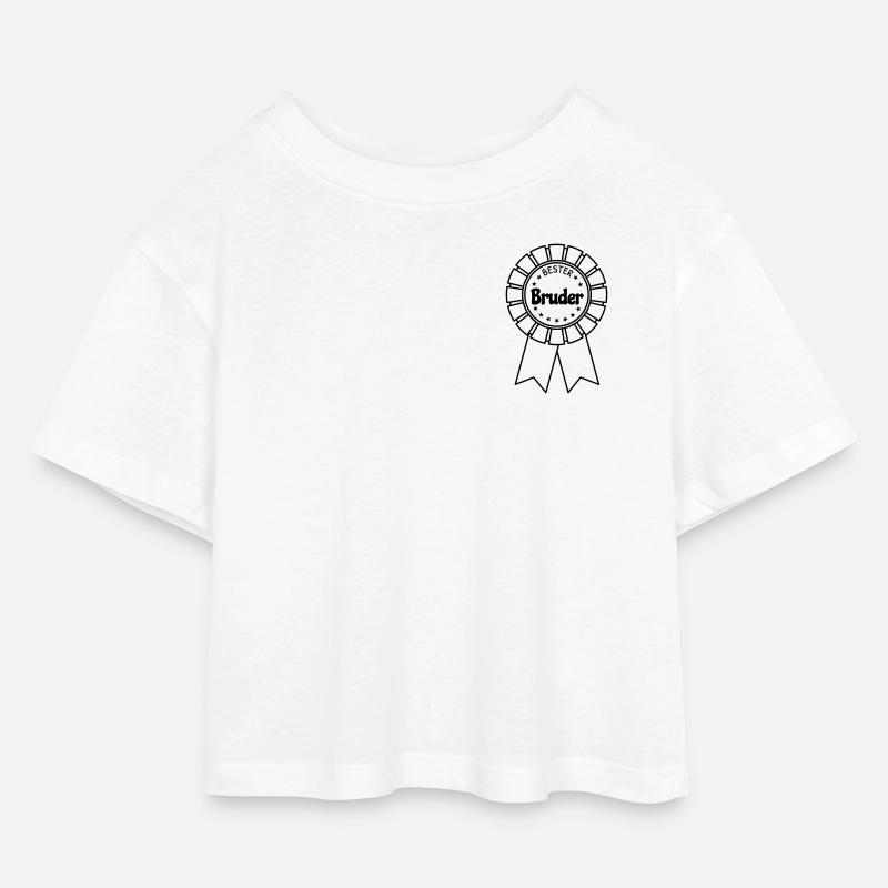 Bester Bruder - Kinder Cropped Jersey T-Shirt - Weiß