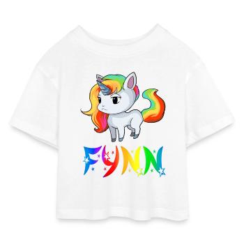 Fynn Einhorn - T-shirt Crop Top en jersey Enfant - blanc - Devant