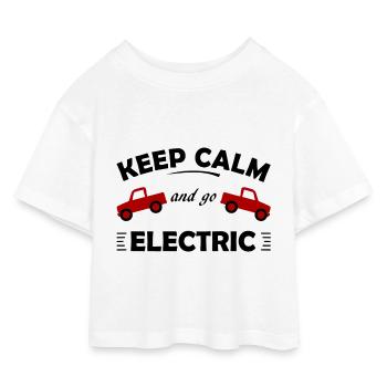 Electric - Kids’ Cropped Jersey T-Shirt - white - Front